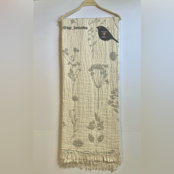 🎁Piscatextil Throw Blanket - Gray Floral Pattern - Cotton